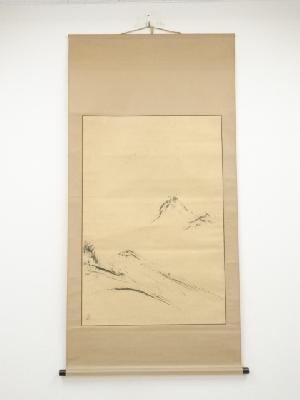 藤井達吉筆　風景図　肉筆紙本掛軸（栗木伎茶夫箱書）